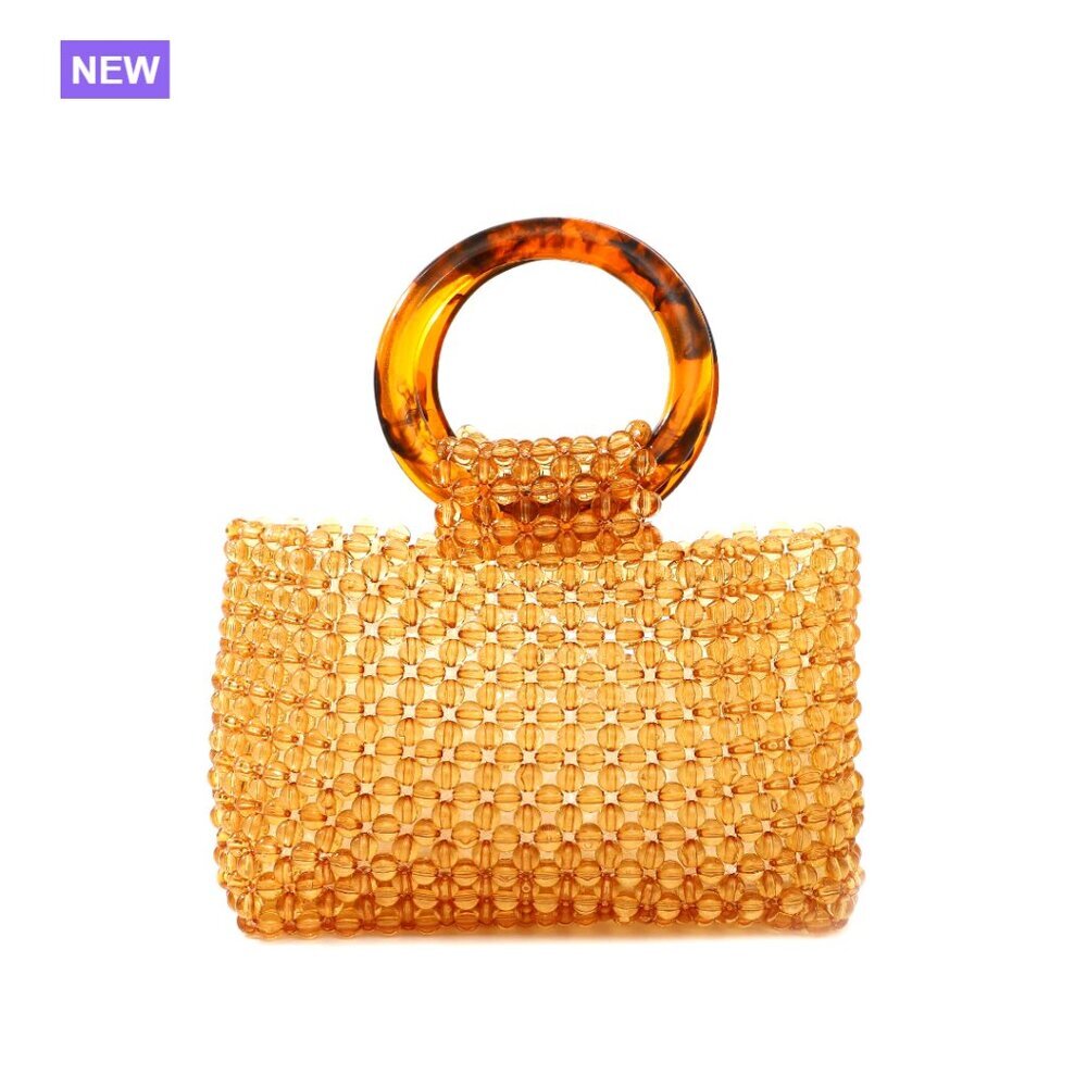 Transparent Beaded Acrylic Handbag Evening Pouch for Party